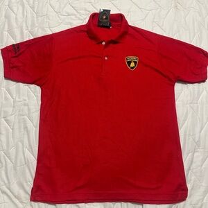 Man’s polo T-shirt, Lamborghini red color size XL fit  L cotton 100%